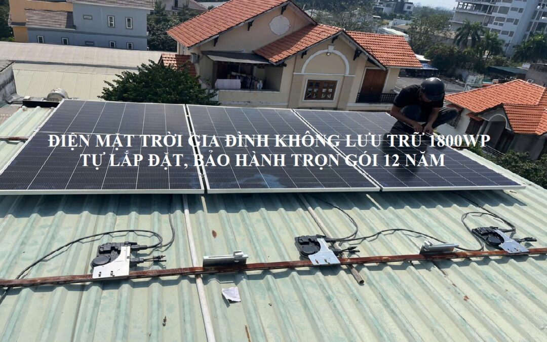 Điện mặt trời 1-2000W (2kwp) hộ gia đình giảm 1 triệu tiền điện