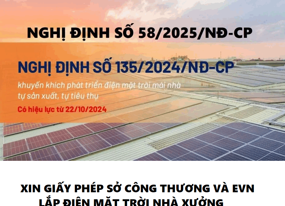 Dịch vụ Thủ tục pháp lý điện mặt trời theo Nghị Định 135/58