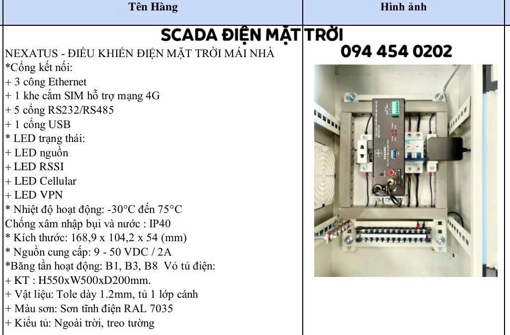 SCADA GIÁM SÁT ĐIỀU KHIỂN ĐO ĐẾM ĐIỆN MẶT TRỜI